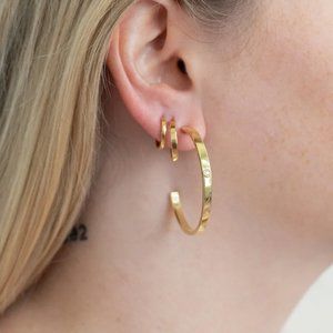 Hoops Earring with Lab Grown Diamond - 14K Gold Vermeil